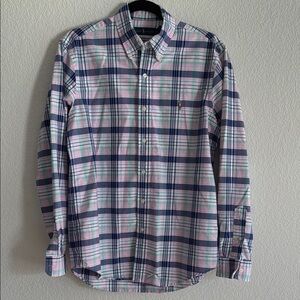 Ralph Lauren Classic Fit, Men’s M Pink, Green and Blue Plaid Shirt